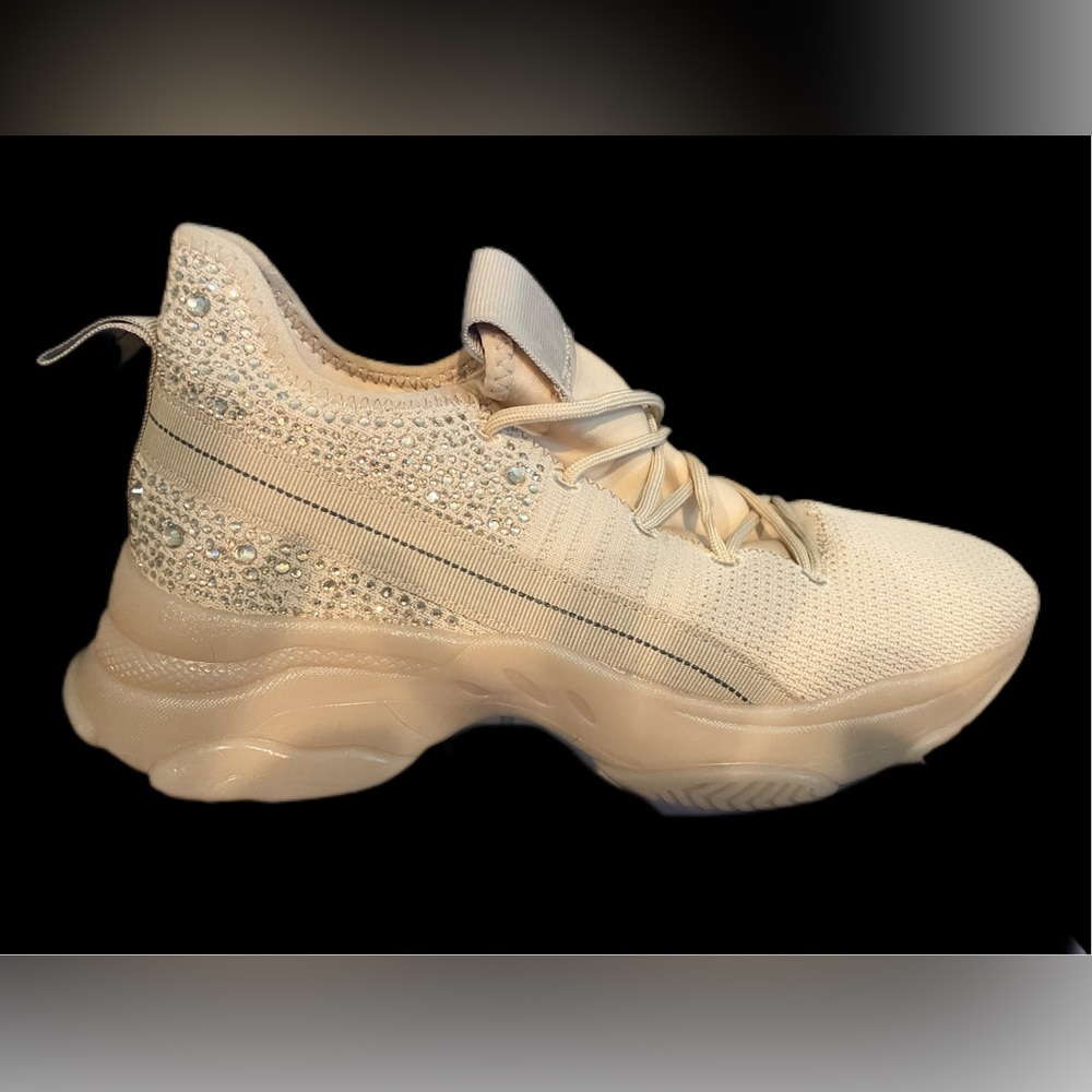 Madden Girl Nude Rhinestone Sneakers Size 9.5